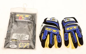 GT Ace BIG KIDS Bike Gloves Size 3-4 Part #141457 Blue/Yellow Midschool NEW NOS - Picture 1 of 7