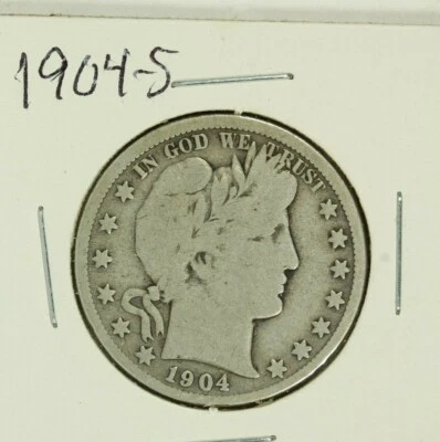 1904-S Barber Half Dollar : Very Good   - Image 1 of 2