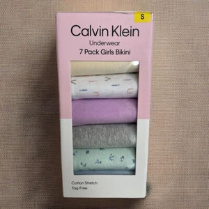 Calvin Klein Underwear (7) Pack Girls Bikini - Cotton Stretch - Size Small - Picture 1 of 5