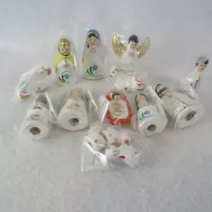 Mexican Christmas Nativity Folk Art Painted Clay Pottery 14 pc Lot NOS - Picture 1 of 13