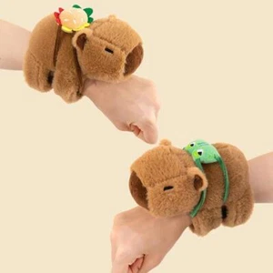 Lovely Capybara Plush Wristband Bracelet - Cute Snap Wrap Hand Ring for Kids - Picture 1 of 30