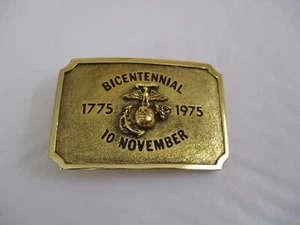 Vintage US Marine Corps Belt Buckle Gold Bicentennial - Picture 1 of 2