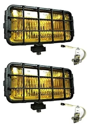 2x H3 Halogen Gelb Nebelscheinwerfer IP54 Zusatzscheinwerfer und 12V Glühbirnen - Bild 1 von 4