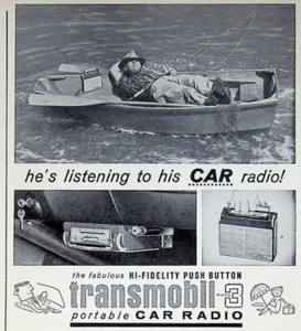 Transmobil Mark 3 1963 radio portátil coche anuncio impreso vintage barco de pesca - Imagen 1 de 2
