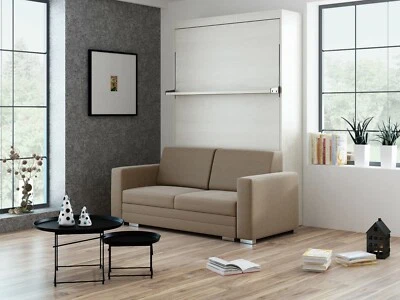 Schrankbett Wandbett mit Sofa Leggio Linea  Tondo STD 120 x 200 cm Whitewood - Bild 1 von 4