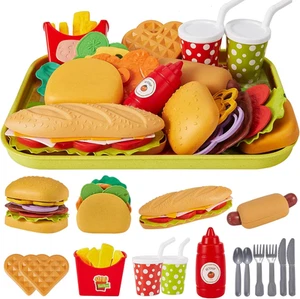 Fast Food Play Food Spielzeug für Kinder Kleinkind Kinder Spielzeug Küche Zubehör spielt - Bild 1 von 12