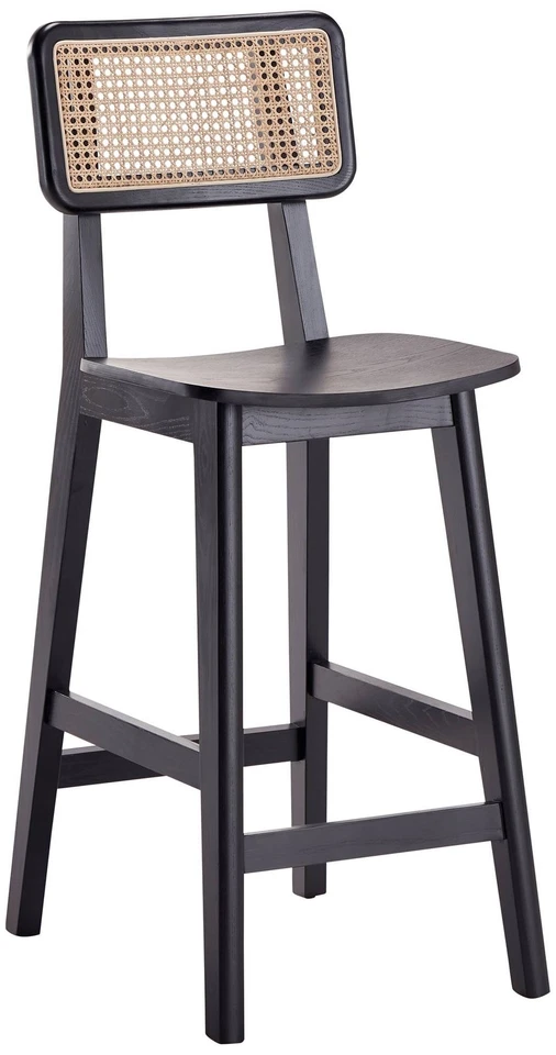 Versailles 26" Matte Black Wood Counter Stool - Image 1 of 1