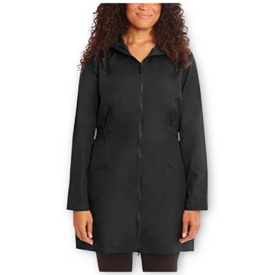 Chaqueta anorak ligera con capucha negra mediana Kirkland Signature para mujer nueva con etiquetas Foto 1 de 4
