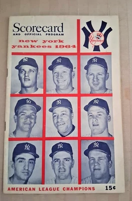 Vintage Scorecard Program New York Yankees vs Loose Cover Mantle - Image 1 of 4