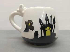 Halloween Ghost Handle Coffee Mug Spooky Haunted House Graveyard Eccolo - Picture 1 of 11