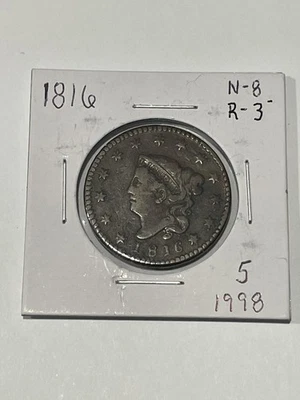 1816 Large Cent Coronet Head N-8 R-3- Nice Example! Worth A Look!! - Image 1 of 3