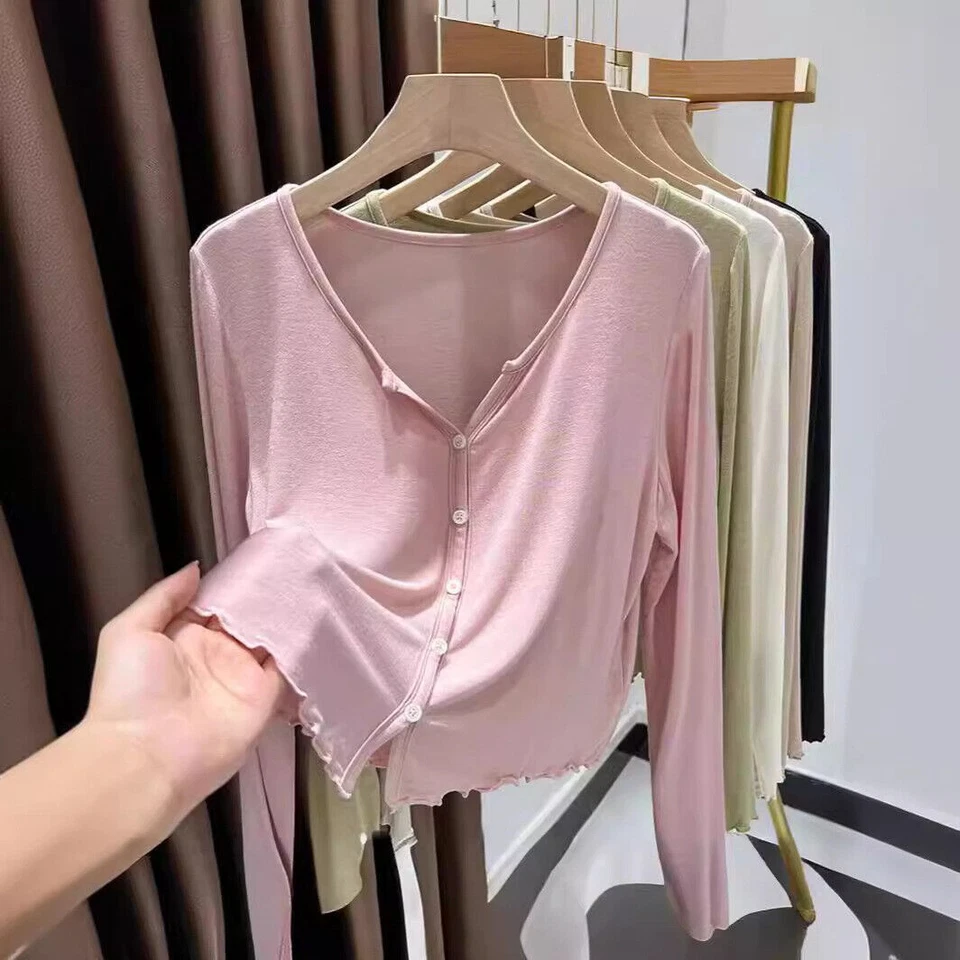 Summer thin sunscreen cardigan jacket, women's ice silk small shawl cover shirt - Image 1 of 4