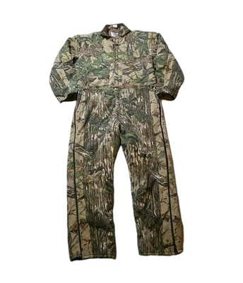 Duxbak Quilt Lined Insulated Camo Coveralls XL Realtree Made in USA Hunting VTG - Image 1 of 4