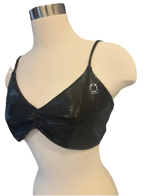 The Drive Clothing Women’s Extra Large Leather Type Look Gathered Front Bralette - Image 1 of 4