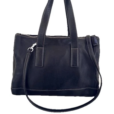 Coach Hamptons Black Leather Duffle Doctor Tote Bag Satchel Vintage Rare # 7791 - Image 1 of 4