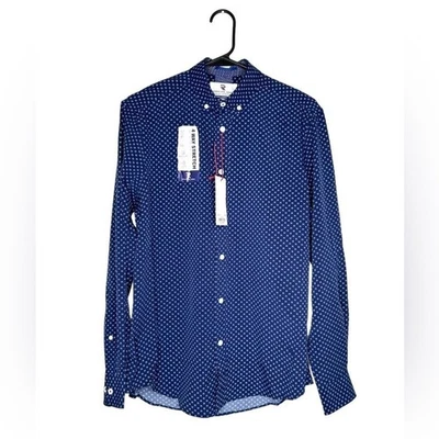 International Report Men’s Navy Stretch Long Sleeve Button Down Modern Fit Small - Image 1 of 4