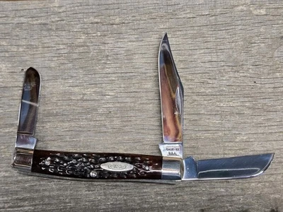 Estuche 6392 1971 vintage 3 hojas - asas de hueso de 9 puntos / ¡hermoso cuchillo!! Foto 1 de 4