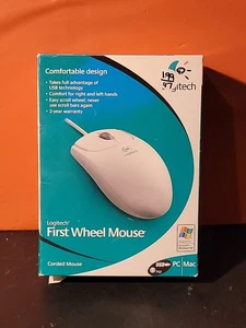 Logitech First Wheel Mouse USB Ps2 Wired Windows Mac ~ Brand New NIB - Picture 1 of 3