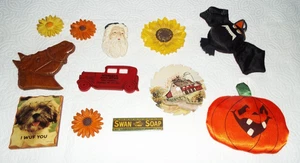 12 IMANES REFRIGERADOR VINTAGE MASCOTAS, HALLOWEEN, FLORES ETC... LEER!!! - Imagen 1 de 15