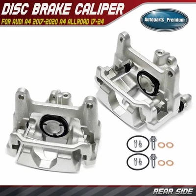 2Pcs Rear Side Brake Caliper with Bracket for Audi A4 2017-2020 A4 allroad 17-24 - Image 1 of 4