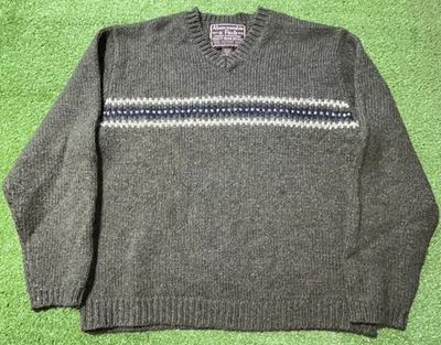 Suéter masculino vintage Abercrombie Fitch lã GG cinza pescador robusto - Imagem 1 de 4