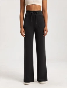 Women Yoga Pants High Waist Sweatpants Workout Straight Pants with Pockets - Picture 1 of 13