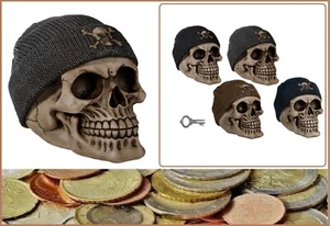 Fishermen Hat Money Box Skull Ship Grey Deco Piggy Bank Ca 14x14 CM - Picture 1 of 6