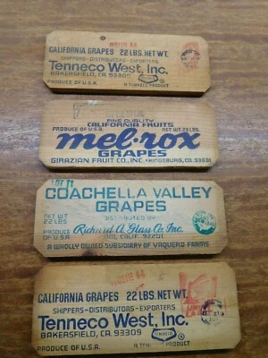 CALIFORNIA DREAMIN' 4 Vintage Decorative Fruit Crate Ends ~ All GRAPE! Coachella - Image 1 of 4