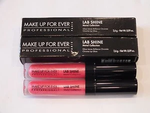 2 MAKE UP FOR EVER LAB SHINE GEL SHIMMER LIP GLOSS #M14 - FULL SIZE - NIB - Picture 1 of 2