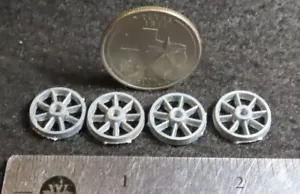 4 ruote per carrello carro in metallo non finite ULTIME! COSÌ COM'È per 1:12 1:24 1:144 Mini 7595 - Foto 1 di 3