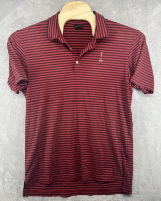 Рубашка поло с логотипом Dunning Golf Carmel CC красная в полоску мужская размер L ЧИТАЙТЕ - Изображение 1 из 4