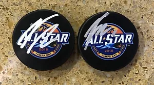Noah Hanifin Signed Autographed 2018 All Star Game Puck Tampa Hurricanes PSA/DNA - Picture 1 of 1