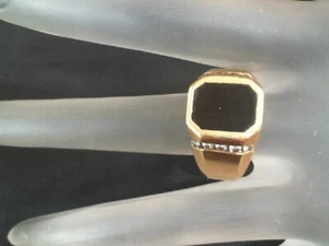 Schwarzer Stein Herren Stein & Diamant Ring 10 Diamanten 0,50 Karat T.W. (AD1005088) - Bild 1 von 6