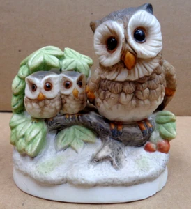 Vtg HOMCO Home Interior 1298 OWL FAMILY Mama & Babies Figurine - Foto 1 di 7