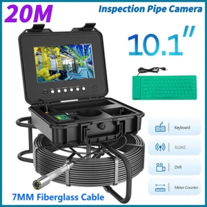 20M 10.1" Self-Leveling Sewer Drain Inspection Pipe Camera 512HZ signal DVR 7mm - Picture 1 of 22