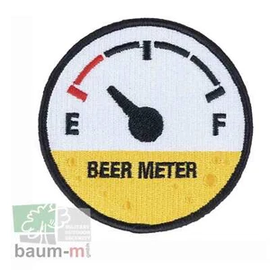 Stoff Patch Bier Tankanzeige Beer Füllstand Karneval Party Aufnäher Schützenfest - Picture 1 of 2