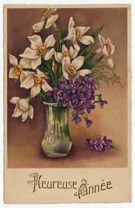 Happy New Year - Heureuse Annee - Postcard - Early 1900's - VG - Picture 1 of 2