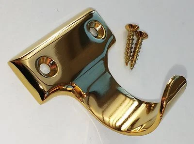 Sliding Sash Window Finger Lift Pull Hook Handle Brass Screws UPVC Timber NEW . - Image 1 of 3