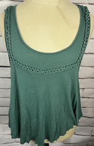 Camiseta sin mangas Free People para mujer talla M verde trenzada - Imagen 1 de 4