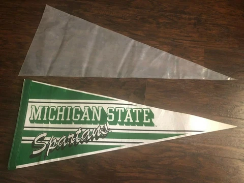Vintage Pennant  Felt Flag Banner  Michigan State Spartans 30 Inches Cover