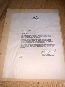 1948 MACY'S Department Store  NEW YORK STOCK  Letter - HERALD SQUARE - Picture 1 of 4