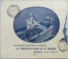 1924 ANCONA MARCHE BUSTA PUBBLICITARIA ILLUSTRATA DITTA MOTOSCAFI NAUTICA