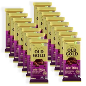 Cadbury Old Gold Dark Chocolate 15x180g Jamaica Rum & Raisin Chocolate Bar - Picture 1 of 3