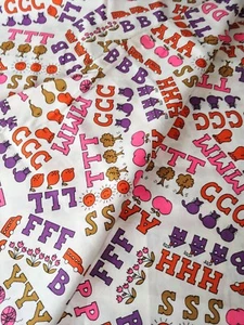 VTG Alphabet Multicolor Thick Cotton Fabric 1.5 Yards X 45" Wide - Picture 1 of 5