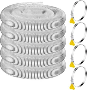 4 Inch 50Ft Clear Dust Collector Hose With 4 Clamps For Woodworking And Vacuums - Picture 1 of 7