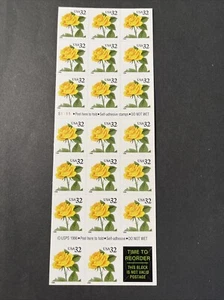 3049a YELLOW ROSE Pane of 20 US 32¢ Stamps MNH 1996 S1111 - Picture 1 of 1