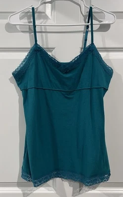Camiseta sin mangas MUDD Babydoll cami con encaje para mujer XL verde azulado años 90 Y2K capas Bella Foto 1 de 4