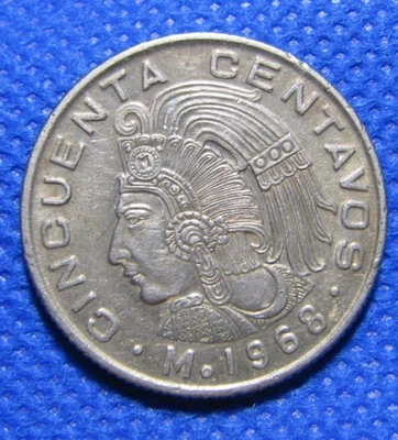 1968 México - 50 centavos - Alto grau - #RB022 - Imagem 1 de 2