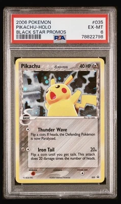 2006 Pokemon PIKACHU-HOLO Black Star Promo 035 PSA 6 Holo Rare Card - Image 1 of 3