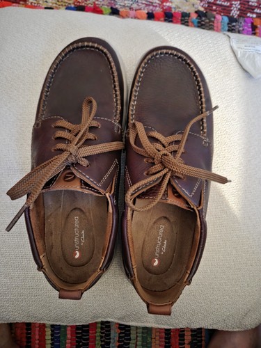 Scarpe uomo Clarks Driftway stile barca casual. Oxford marrone taglia 8M